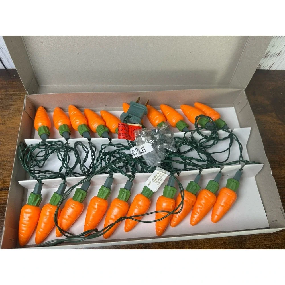Easter‎ Carrot Lights 20ct Frank's Nursery Crafts Vintage 1990 Indoor Use New